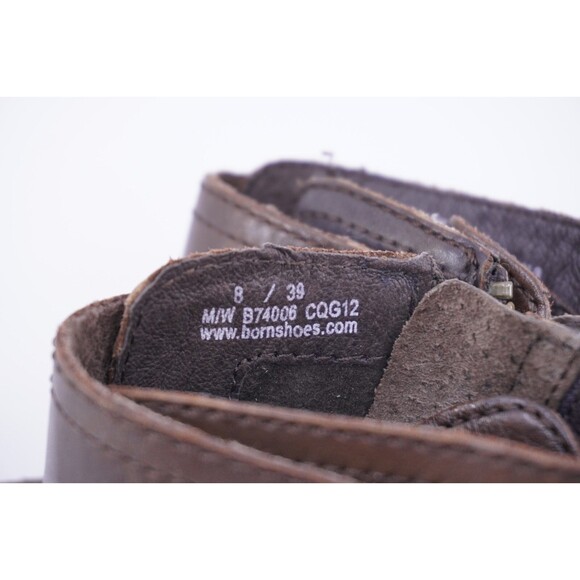 Born Womens Sz 8 Granny Goth Victorian Boots Brown Leather Stacked Heels Lace Up - Picture 4 of 6